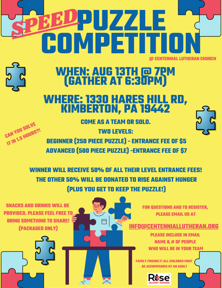 Speed Puzzle Competition Fundraiser