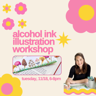 Alcohol Ink Illustrated Bookmark Workshop