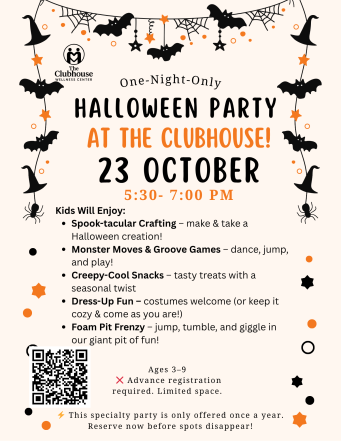🎃 Kids’ Halloween Party at The Clubhouse