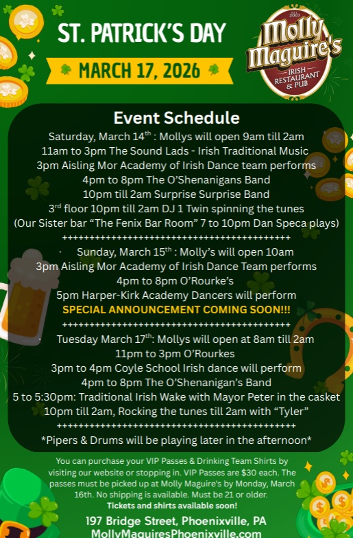 Molly Maguires’ St. Patrick’s Day Weekend
