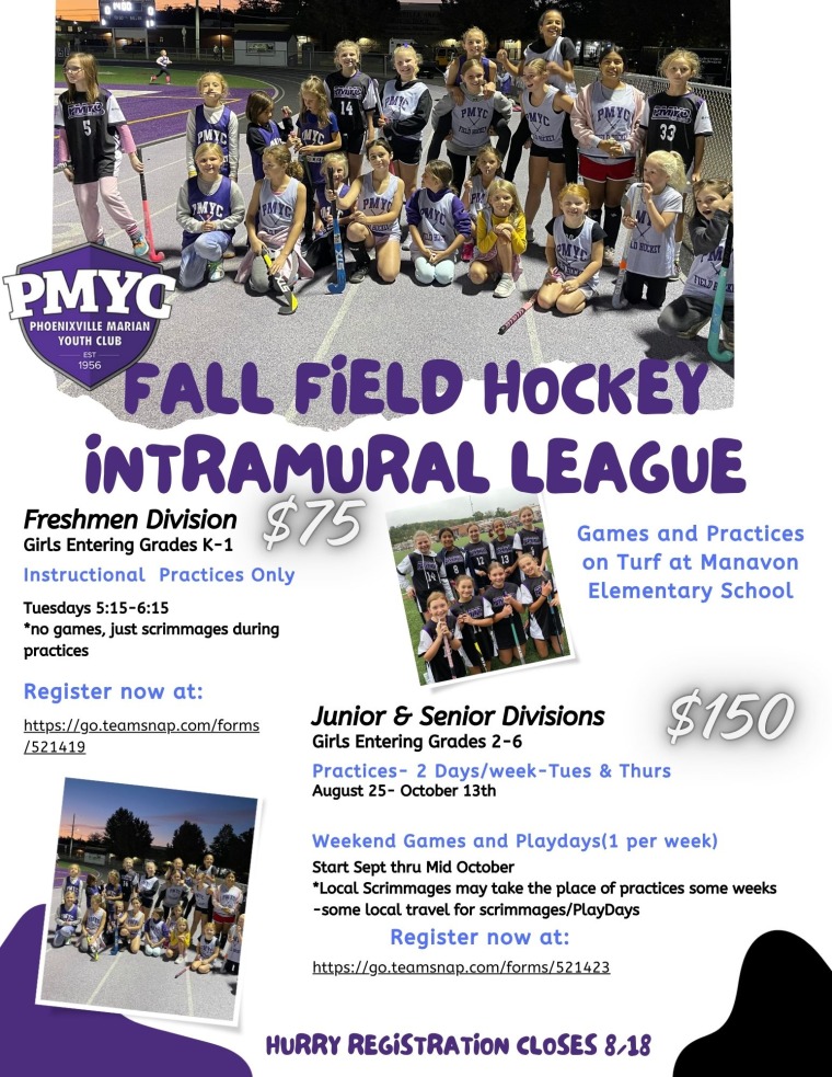 Fall 2026 PMYC Field Hockey Registration