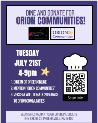 Dine and Donate for Orion Communities!