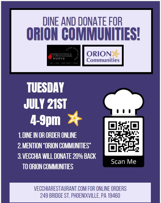 Dine and Donate for Orion Communities!