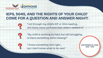IEPS, 504S, and the Rights of Your Child? Come for a Question and Answer Night!