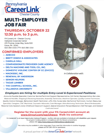 PA CareerLink® Chester County Multi-Employer Job Fair